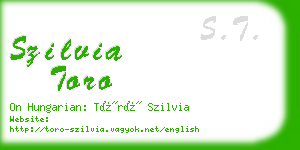 szilvia toro business card